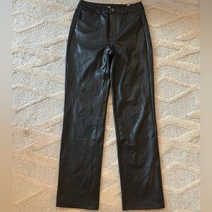 Paige Black Faux Leather Pants